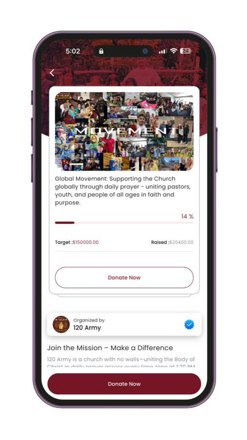 120 Army app screen