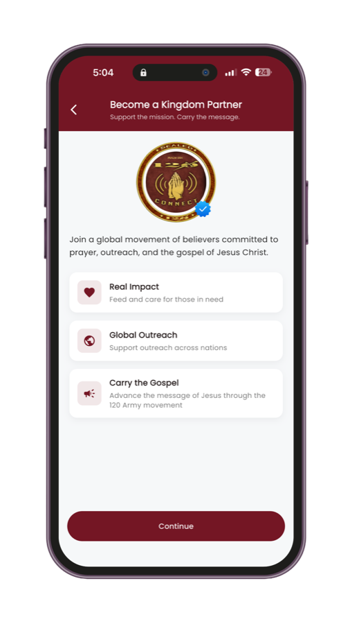 120 Army app screen